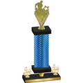 Premium Single Blue Carbon Fiber Fourth Place Rugby Trophy