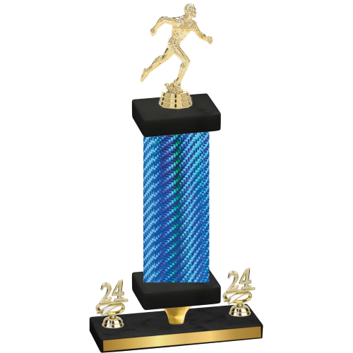 Premium Single Blue Carbon Fiber Year Running Trophy