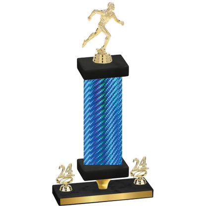 Premium Single Blue Carbon Fiber Year Running Trophy