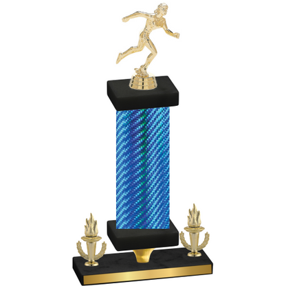 Premium Single Blue Carbon Fiber Victory Running Trophy