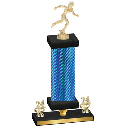 Premium Single Blue Carbon Fiber Year Running Trophy