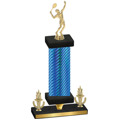Premium Single Blue Carbon Fiber Victory Tennis Trophy
