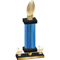 Premium Single Blue Carbon Fiber Second Place Football Trophy