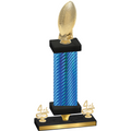 Premium Single Blue Carbon Fiber Fourth Place Football Trophy