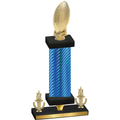 Premium Single Blue Carbon Fiber Victory Football Trophy
