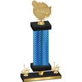 Premium Single Blue Carbon Fiber First Place Tennis Trophy