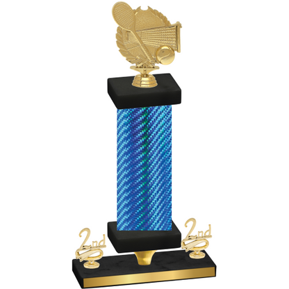Premium Single Blue Carbon Fiber Second Place Tennis Trophy