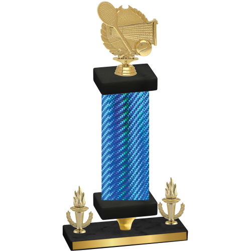 Premium Single Blue Carbon Fiber Victory Tennis Trophy