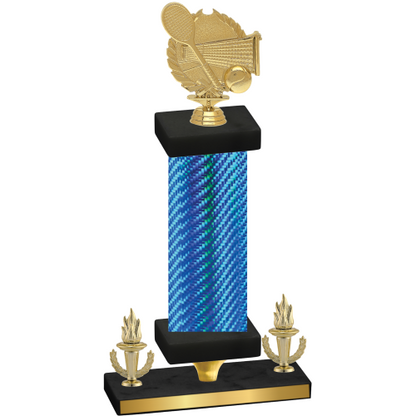Premium Single Blue Carbon Fiber Victory Tennis Trophy