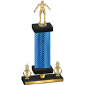 Premium Single Blue Carbon Fiber Victory Wrestling Trophy