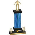 Premium Single Blue Carbon Fiber Year Wrestling Trophy