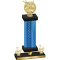 Premium Single Blue Carbon Fiber Second Place Bowling Trophy