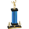 Premium Single Blue Carbon Fiber Victory Volleyball Trophy