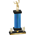 Premium Single Blue Carbon Fiber Year Volleyball Trophy