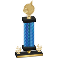 Premium Single Blue Carbon Fiber Fourth Place Volleyball Trophy