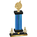 Premium Single Blue Carbon Fiber Victory Volleyball Trophy