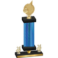 Premium Single Blue Carbon Fiber Year Volleyball Trophy