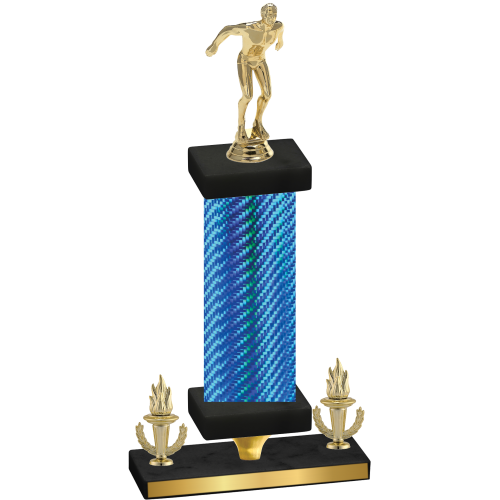 Premium Single Blue Carbon Fiber Victory Swimming Trophy