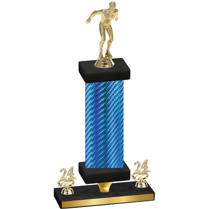 Premium Single Blue Carbon Fiber Year Swimming Trophy