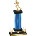 Premium Single Blue Carbon Fiber First Place Football Trophy