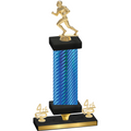 Premium Single Blue Carbon Fiber Fourth Place Football Trophy