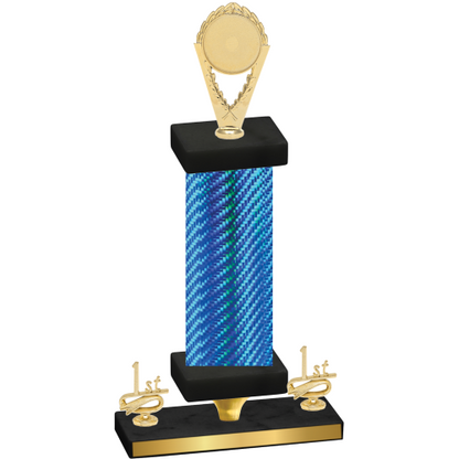Premium Single Blue Carbon Fiber First Place Insert Trophy
