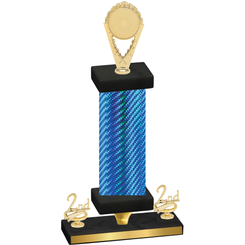Premium Single Blue Carbon Fiber Second Place Insert Trophy