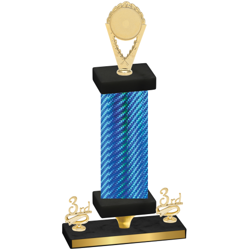 Premium Single Blue Carbon Fiber Third Place Insert Trophy