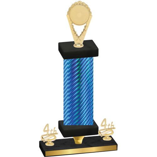 Premium Single Blue Carbon Fiber Fourth Place Insert Trophy