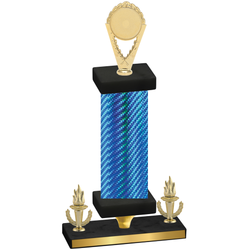 Premium Single Blue Carbon Fiber Victory Insert Trophy