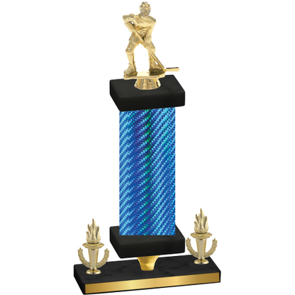 Premium Single Blue Carbon Fiber Victory Hockey Trophy