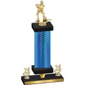 Premium Single Blue Carbon Fiber Year Hockey Trophy