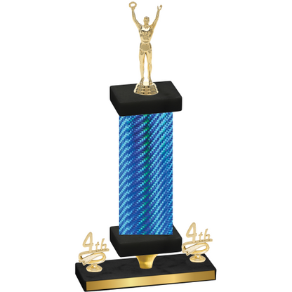 Premium Single Blue Carbon Fiber Fourth Place Victory Trophy