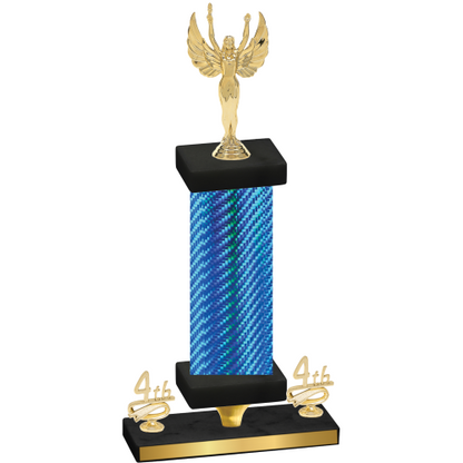 Premium Single Blue Carbon Fiber Fourth Place Victory Trophy