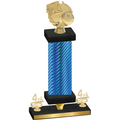 Premium Single Blue Carbon Fiber Fourth Place Basketball Trophy
