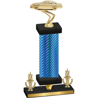 Premium Single Blue Carbon Fiber Victory Cars Trophy