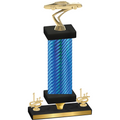 Premium Single Blue Carbon Fiber First Place Cars Trophy