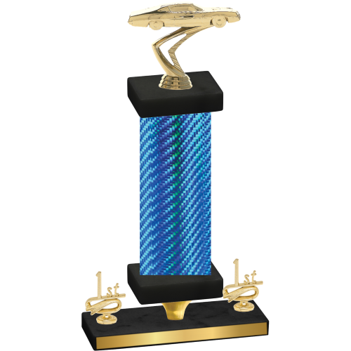 Premium Single Blue Carbon Fiber First Place Cars Trophy