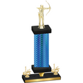 Premium Single Blue Carbon Fiber First Place Archery Trophy