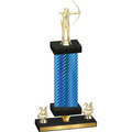 Premium Single Blue Carbon Fiber Year Archery Trophy