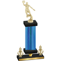 Premium Single Blue Carbon Fiber Victory Basketball Trophy