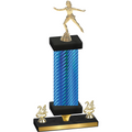 Premium Single Blue Carbon Fiber Year Skater Trophy