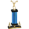 Premium Single Blue Carbon Fiber Victory Weights Trophy