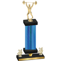 Premium Single Blue Carbon Fiber Year Weights Trophy