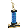 Premium Single Blue Carbon Fiber Third Place Basketball Trophy