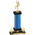 Premium Single Blue Carbon Fiber Third Place Majorette Trophy