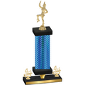 Premium Single Blue Carbon Fiber Fourth Place Majorette Trophy