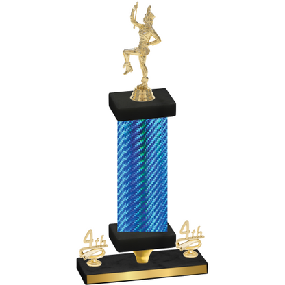 Premium Single Blue Carbon Fiber Fourth Place Majorette Trophy