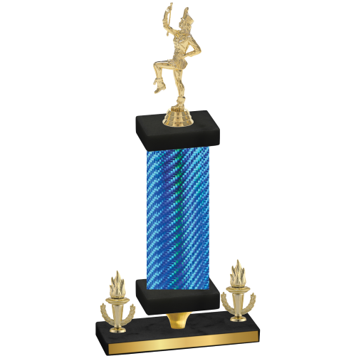 Premium Single Blue Carbon Fiber Victory Majorette Trophy