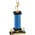 Premium Single Blue Carbon Fiber Year Majorette Trophy
